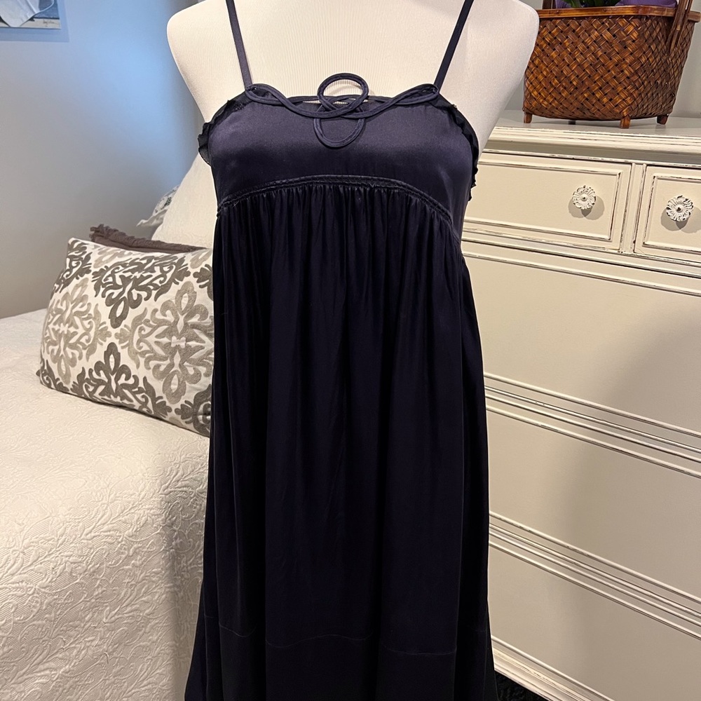 See by Chloe Dark Blue Flowing Spaghetti Strap Dress
